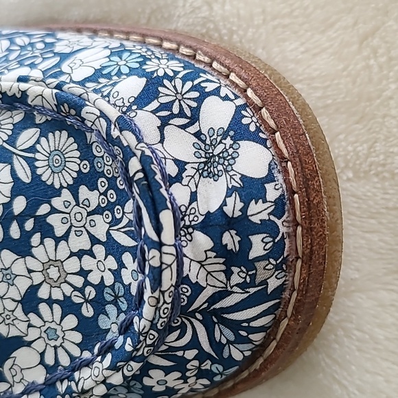 Sperry Seaport Fina Blue Ivory Floral Slip on Mules Shoes Flats Size 9M - Picture 3 of 9